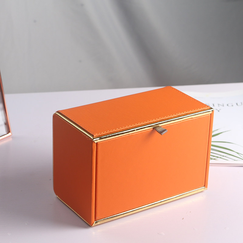 纸巾盒轻奢风创意家用客厅茶几简约橙色皮质多功能收纳餐巾抽纸盒,淘宝优惠券,粉丝福利购,淘宝优惠卷