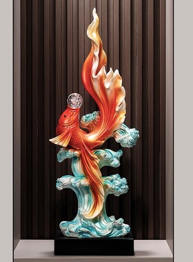 如鱼得水玄关装饰摆件客厅入户酒堂大店艺术品