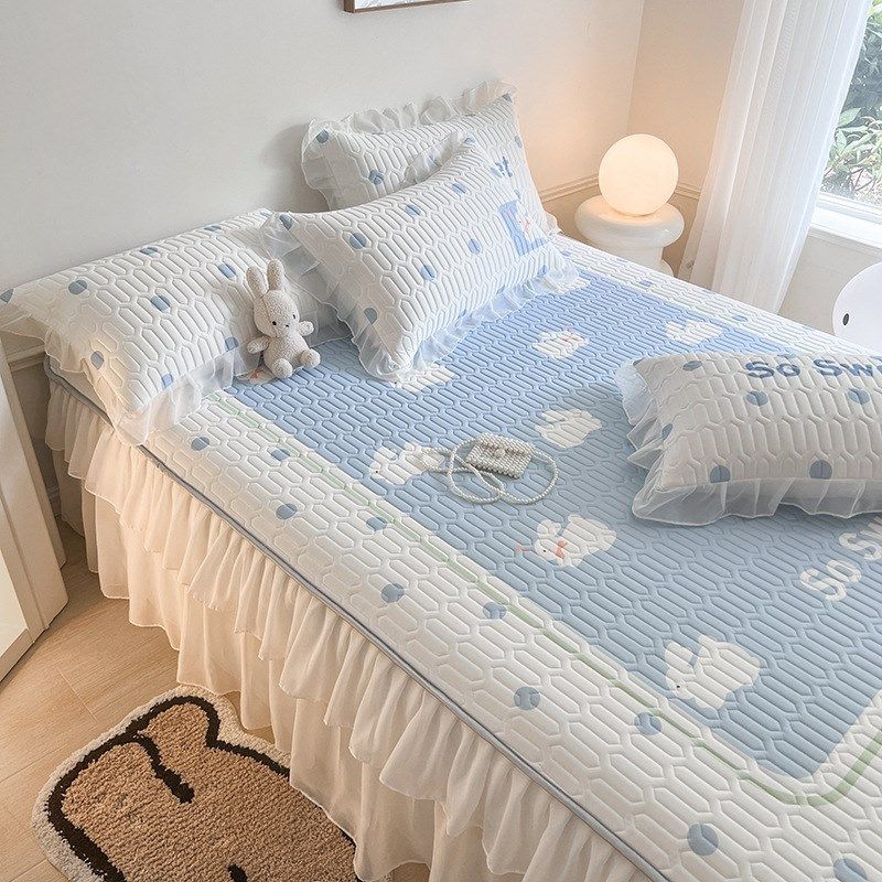 夏季A类公主风乳胶凉席床裙可机水洗冰丝床单软席床席,淘宝优惠券,粉丝福利购,淘宝优惠卷