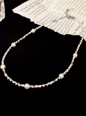 时尚简约爱心项链法式个性气质锁骨链小众百搭冷淡风轻奢项饰