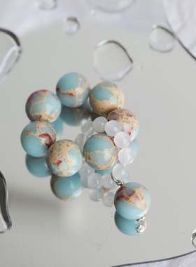 寿山石手捻女文玩盘玩手串指尖把件指环玉髓念珠小众冷门学生女款