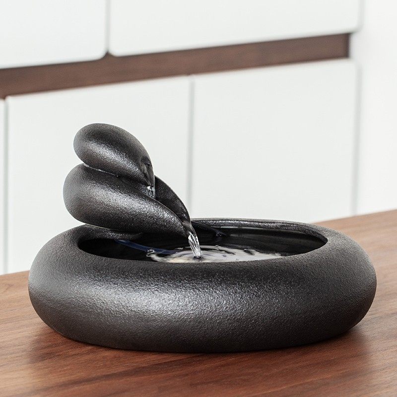 陶瓷流水器家居装饰摆件桌面招财创意客厅水景鱼缸喷泉礼品,淘宝优惠券,粉丝福利购,淘宝优惠卷