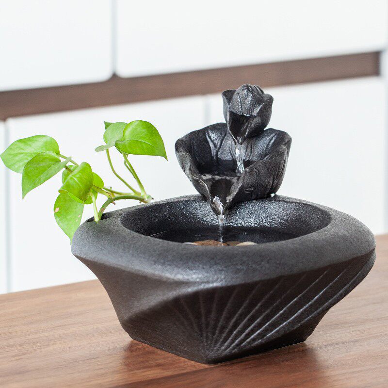陶瓷流水器家居装饰摆件桌面招财创意客厅水景鱼缸喷泉礼品,淘宝优惠券,粉丝福利购,淘宝优惠卷