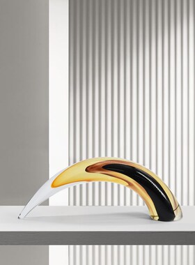 新中式样板间树脂托盘客厅玄关装饰家居桌面琉璃花器创意摆件