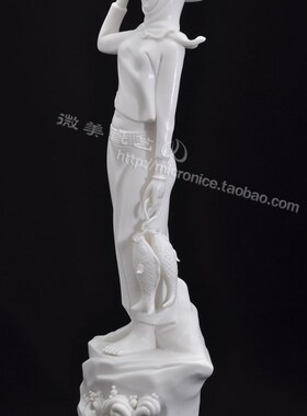 [微艺]惠女风情 惠安女摆件 德化陶瓷装饰白瓷招财