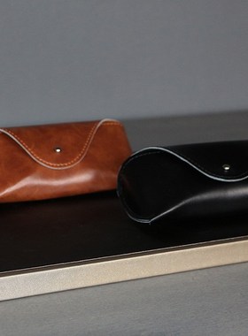 样板间复古眼镜收纳盒摆件衣帽间抽屉墨镜盒软装饰品磨砂皮质简约