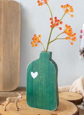 阿楹 森系艺术小盆栽复古仿真花ns餐厅桌面摆件植物木装饰品