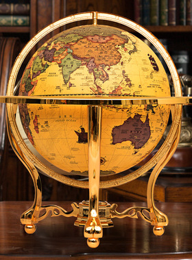 天屿 复古书房办公桌面摆件 大号仿古地球仪开业礼品物
