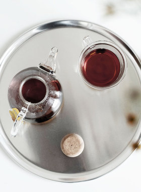 零选 PUEB 铝制圆形金属托盘家用简约桌面收纳首饰盘摆