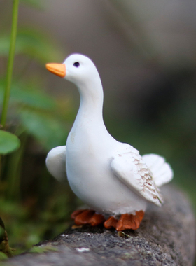 创意白鸭子动物摆件花园庭院假山鱼缸水景观造景微景观户外装饰品