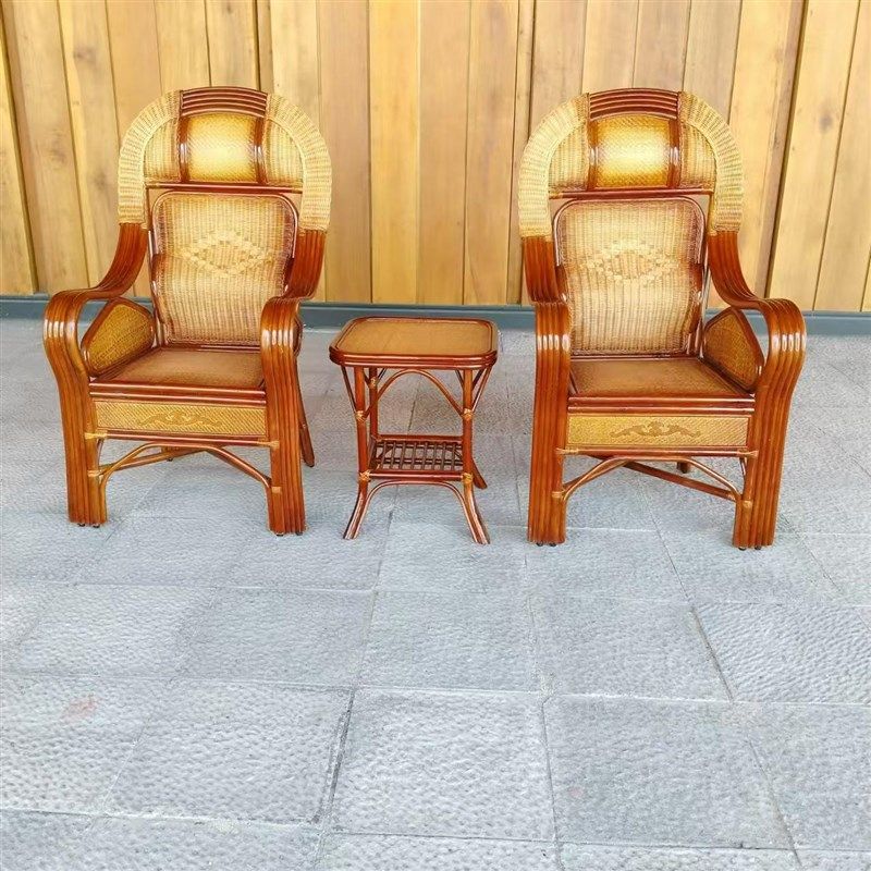 印尼真藤椅三件中式阳台桌椅休闲家用小茶几藤编五件单人,淘宝优惠券,粉丝福利购,淘宝优惠卷