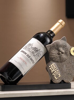 招财猫红酒架摆件乔迁新房酒柜家居饰品轻奢高档客厅餐边柜酒托