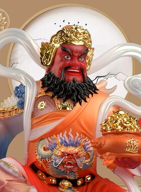 武财神赵公明汉白玉五路神财赵元帅像摆件用家摆件