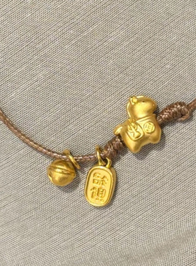 S925招财小马中式编绳手链