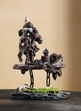 太湖品悬空倒流用室内装香沉香香薰炉檀饰石创意摆件