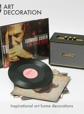 复古黑道唱片仿真P墙面装饰书拍样板间音响软装饰品摆件房摄胶具