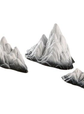 新假式陶鱼雪山摆件笔山玄关桌面软装饰瓷缸造景微景观中山