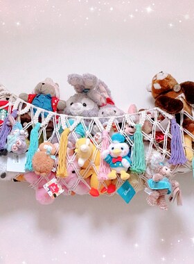 收纳绳网棉挂编织壁饰墙物袋置壁网兜儿童房网吊床背景墙