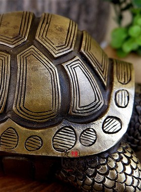 铜龟摆件铜乌龟龟 鎮宅装饰金钱手把玩件 客厅家居摆饰
