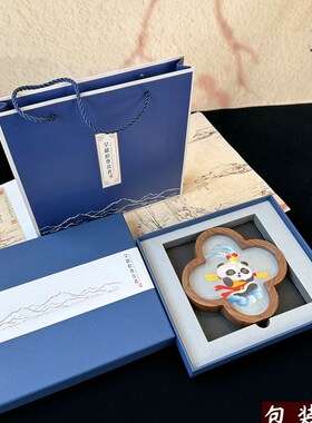 苏绣胡桃木刺绣摆件苏州双面绣桌面创意摆台新中式台屏中国风礼品