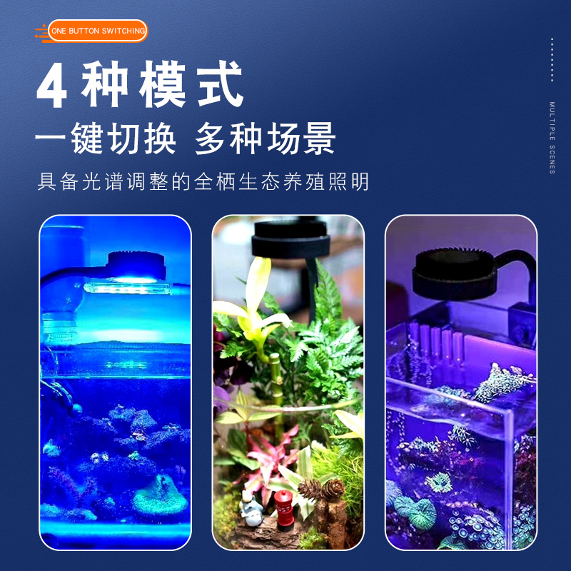 积光藻缸灯水草灯全光谱海水鱼缸灯小型珊瑚补光灯新款微缸灯 - 图0
