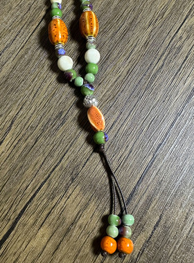 毛衣链秋冬高档大气小众不掉色陶瓷项链高级轻奢精致百搭长款吊坠