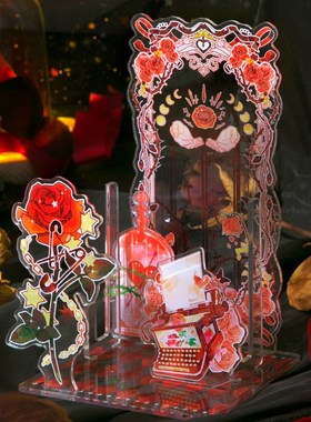 梦时轨迹亚克力多插立牌装饰摆件人物立牌展示台吧唧徽章谷美展示