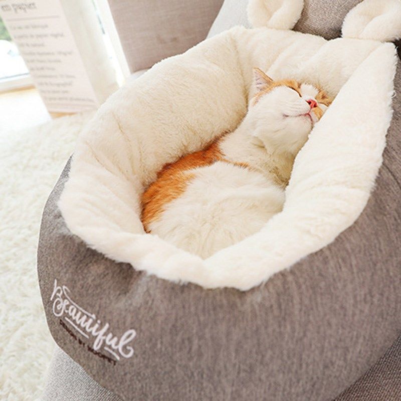猫窝四季通用可爱创意网红兔耳朵猫咪房子宠物窝冬季保暖猫床垫子,淘宝优惠券,粉丝福利购,淘宝优惠卷