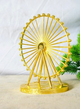 创意金属工艺中东迪拜旋转摩天轮模型幸福家居客厅办公摆件送女生