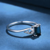 Natural colored gemstone 0.68 carat blue tourmaline ring