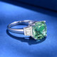 Natural colored gemstone 4.38 carat mint green tourmaline ring