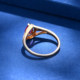 Natural colored ruby red tourmaline diamond ring