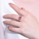Natural colored ruby red tourmaline diamond ring