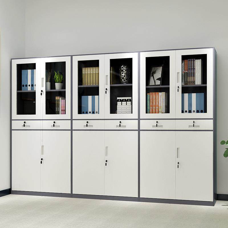 窄边办公文件柜资料柜钢制铁皮储物柜带锁凭证柜档案柜办公柜 - 图1