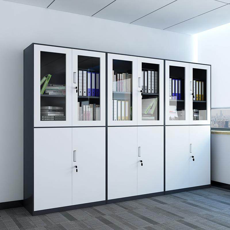 窄边办公文件柜资料柜钢制铁皮储物柜带锁凭证柜档案柜办公柜 - 图0