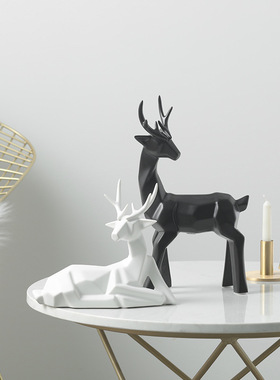 麋鹿工艺礼品家居书房客厅玄关电视柜软装饰摆件节日礼物