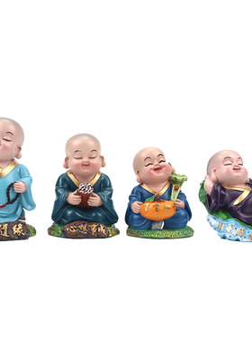 小摆件可爱小沙弥茶室书桌书房软装饰创意家居饰品