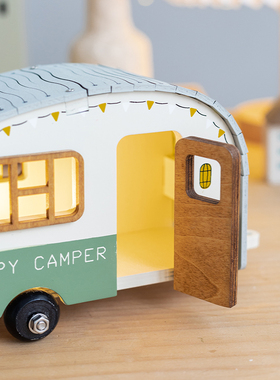 微楹 可爱阿缩景观车小摆件装儿童房卧室柜子家居 饰