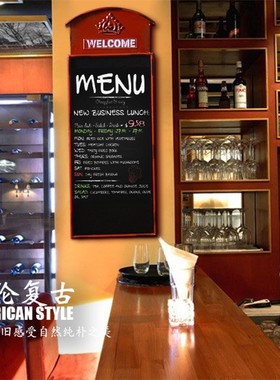 复古铁艺留言板电话亭黑板创意咖啡厅装饰壁挂橱窗落地摆件