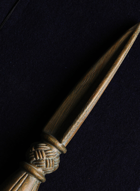 玉檀绿檀金刚杵三橛降魔杵手工木雕刻摆件男潮年手把件