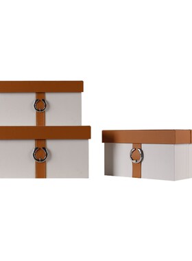 样板房衣帽间皮箱锁扣质纳收储物箱衣柜收纳盒软装装饰品摆件轻奢