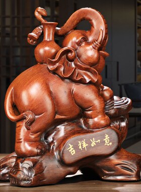 招财大象摆件一对开业礼品办公室摆设厂家直销工艺品