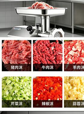 威尔顿全自动多功能绞肉机商用小型电动绞馅碎肉机加工灌肠肉馅机