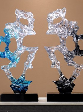 入门玄关艺术摆件高级感小众轻奢创意太湖石客厅电视柜装饰品