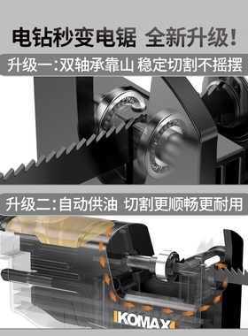 木工锯往复锯手锯改装电钻木板变电锯手电钻转换头迷你木工据万用