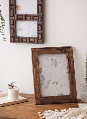 泰国复古实木相框摆台东南亚风格