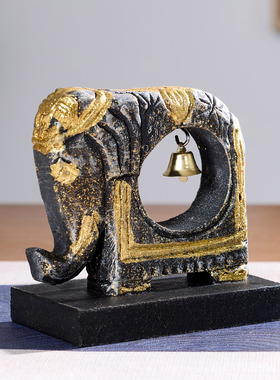 泰国吉象如意木质福象装饰摆件