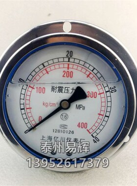 YN100ZT轴向耐震压力表YN-100ZT轴向带边油压表液压表16/25/40MPA