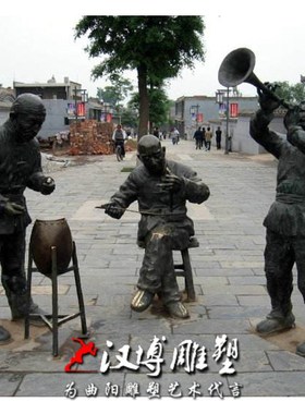 传统民俗小品玻璃钢爆米花人物雕塑新农村建设民间生活雕塑景观