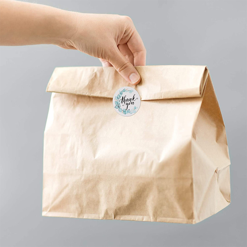 蓝色绿松石谢谢贴纸圆形礼物封口标签手工礼品包装鲜花花束装饰,淘宝优惠券,粉丝福利购,淘宝优惠卷